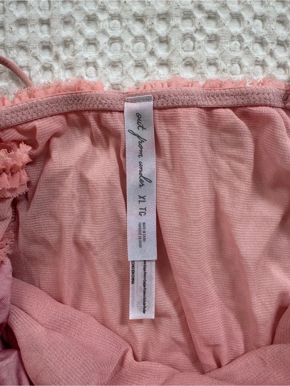 Sheer Ruffled Pink Cami Tank